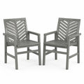 Gartenstuhl 2er Set mit Armlehnen 60 x 62 x 90 cm HDPE Kunststoff rechteckig grau