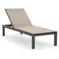 Gartenliege Sonnenliege mit verstellbarer Rückenlehne Aluminiumrahmen PVC-beschichtetes Polyestergewebe rechteckig Anthrazit Beige 198 x 65 x 35 cm