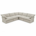 Wohnlandschaft Ecksofa 5-Sitzer L-Form 260 x 260 x 82 cm Polyestergewebe Sperrholz beige