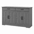 Sideboard mit 2 Schubladen und 4 Türen 140 x 40 x 85 cm lackierte MDF Platte rechteckig grau schwarz