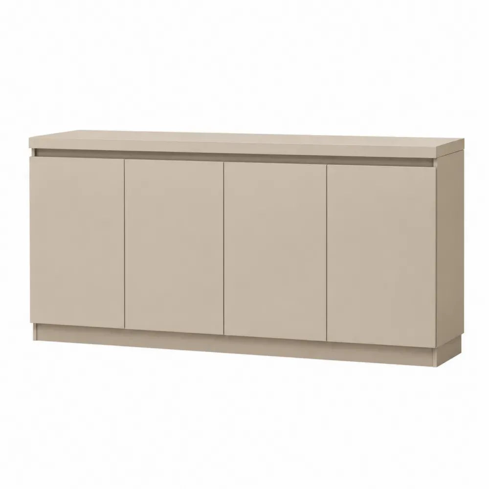 Sideboard grifflos mit 4 Türen 160 x 40 x 78 cm melaminbeschichtete Spanplatte rechteckig cremebeige