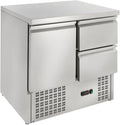 Gewerblicher Kühltisch, 230 L, GastroHero SH901-2D, Edelstahl, 1 Boden, 2 Schubladen, 230L