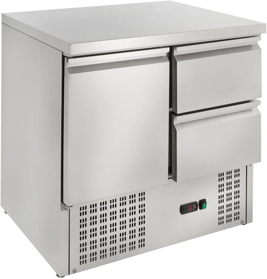 Gewerblicher Kühltisch, 230 L, GastroHero SH901-2D, Edelstahl, 1 Boden, 2 Schubladen, 230L