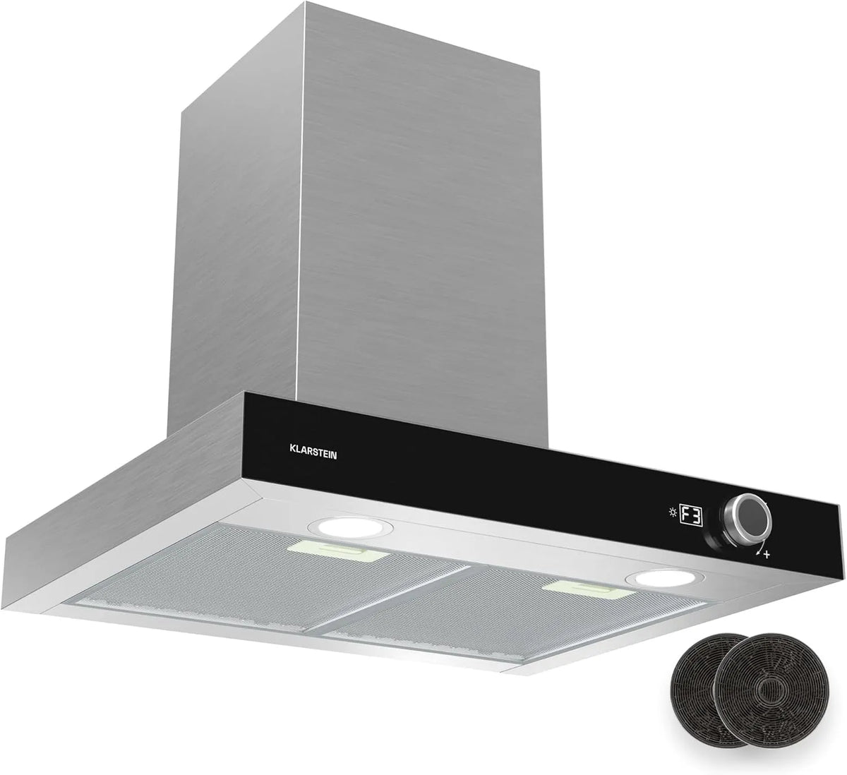 Klarstein Dunstabzugshaube, 60 cm, 614 m3/h, 49 dB, Küchenhaube, Abluft- und Umluftbetrieb, LED-Beleuchtung, leise, Edelstahl, Umluft & Abluft