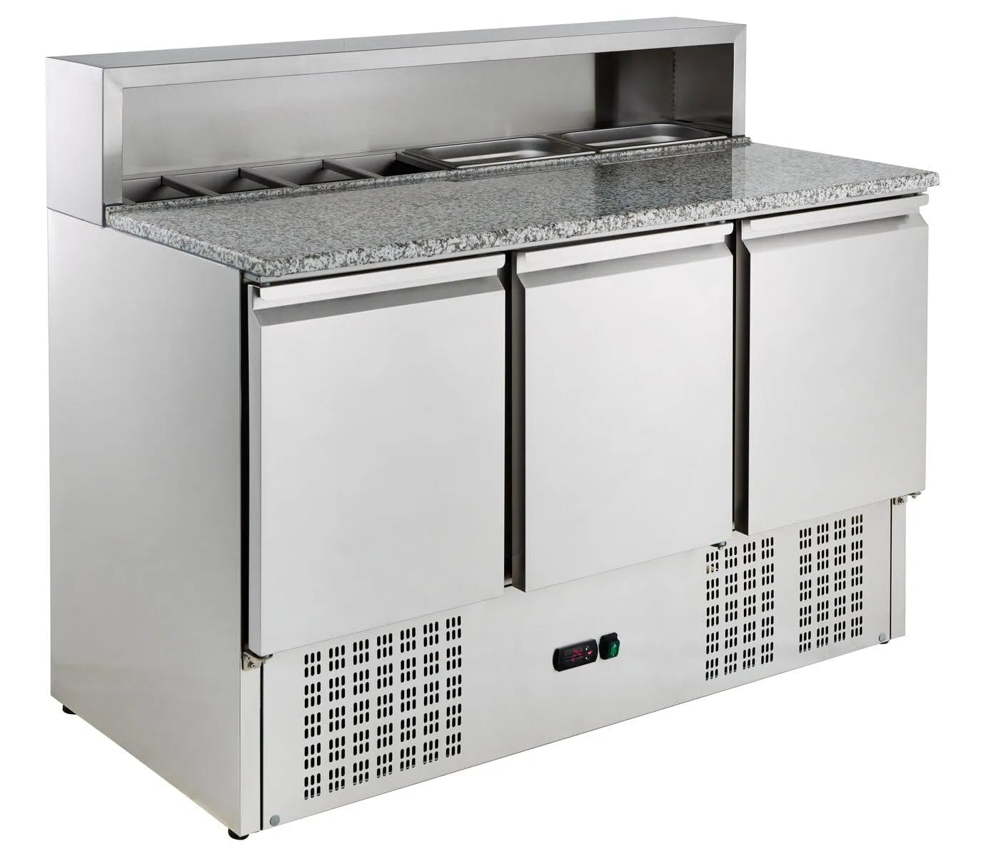 Gewerblicher Kühltisch, 402 L, GastroHero PSH903, Pizza, Edelstahl, Pizzatisch, 402L