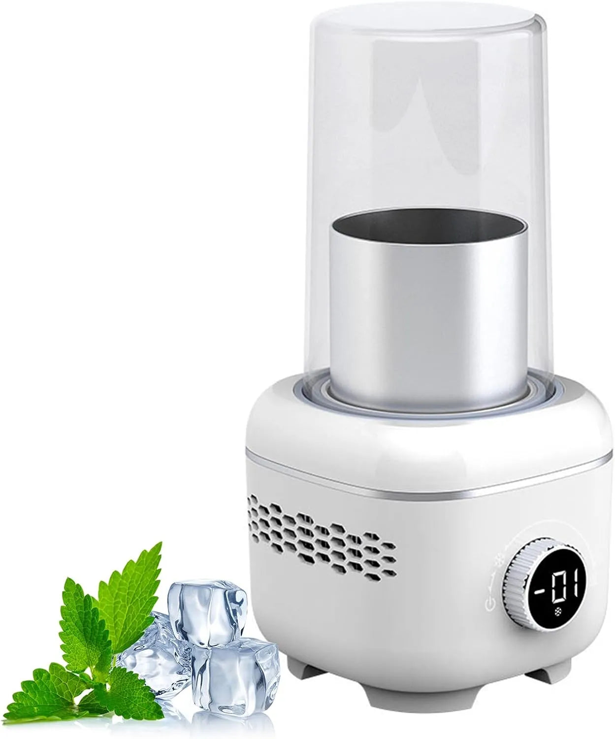 Produkt schnelles Kühlen & Erhitzen von -1 °C bis 70 °C für Kaffee, Smart Elektrischer Getränkekühler & Wärmer 300 ml Getränkehalter mit LED-Anzeige
