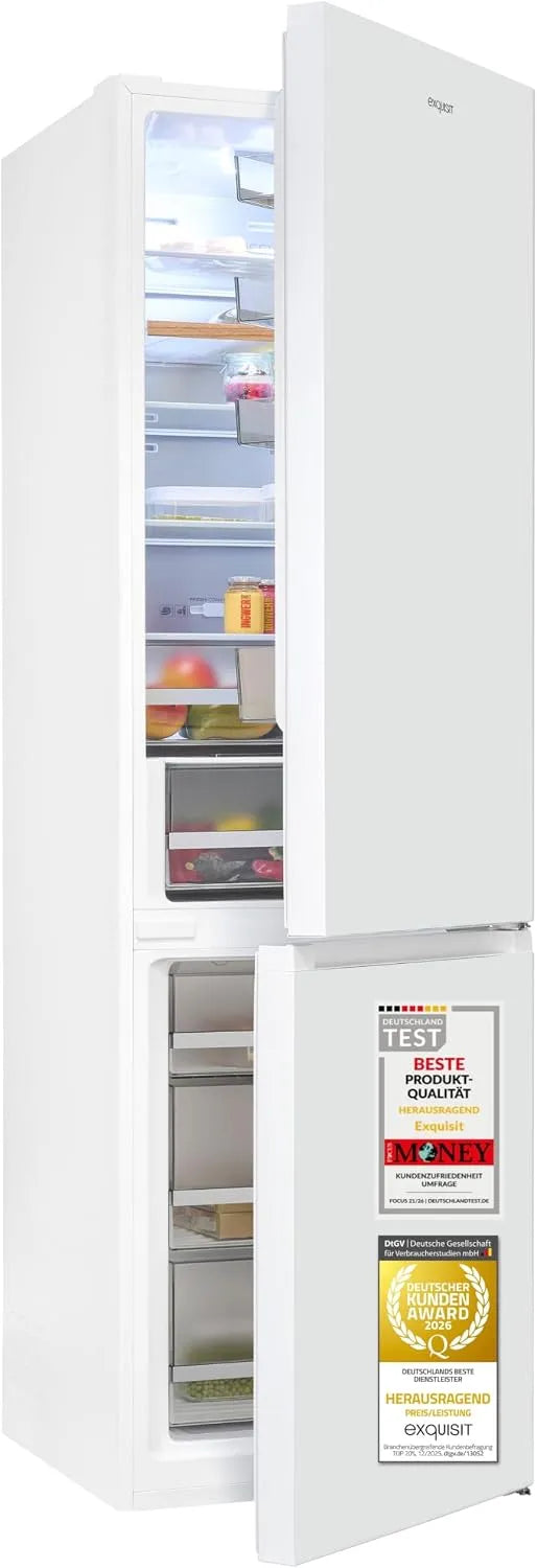 Exquisit Kühl-Gefrierkombination, 377 L, No Frost, Kühlschrank mit Gefrierfach