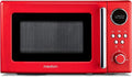 Mikrowelle MD15000, 20 L, Auftaufunktion, Mikrowellenofen, Rot, 800 Watt, 8 Automatikprogramme, 5 Mikrowellenstufen, MEDION Retro Mikrowelle klein