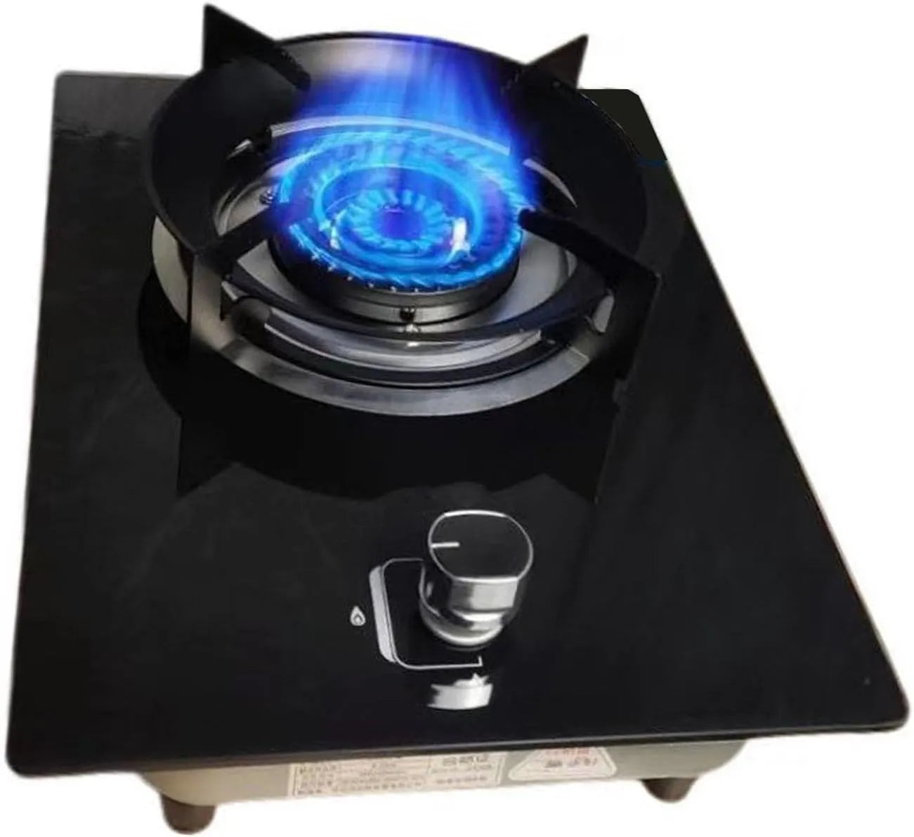 Produkt 2 KW Ring Of Fire Wok-Brenner, Gasherd Mit 1 Brenner, Schwarze Platte Aus Gehärtetem Glass, Mit Topfträger Aus Gusseisen Und
