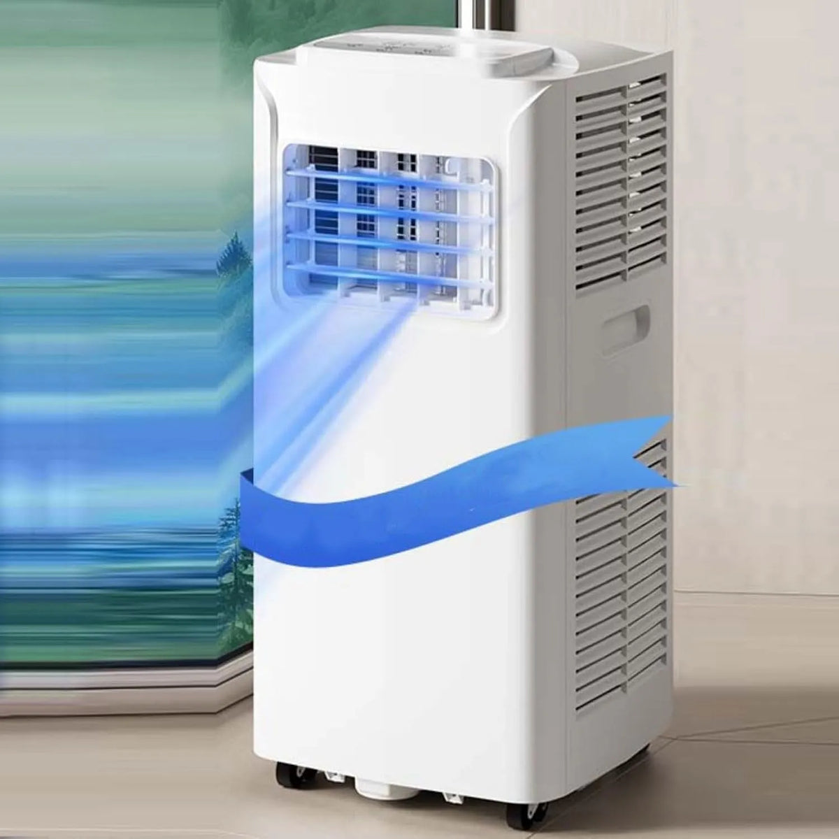 Klimaanlage 24-Stunden, Timer, Oszillation, Smart AC-Gerät mit Kühlung, Stil 2, 7000 BTU Mobile Klimaanlage kühlt Räume bis 30m2, Luftentfeuchter &