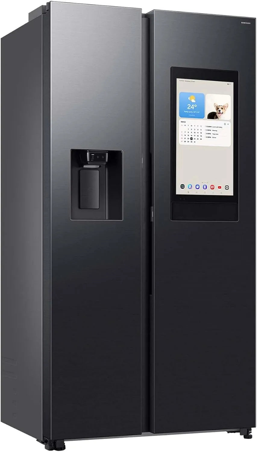 Samsung RS90F66BEFEF Kühl-Gefrierkombination, 614 L, Kühlschrank mit Gefrierfach, Schwarz, AI Energy & Voice Control, 178 cm, Eis, Wasserspender mit