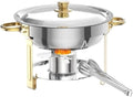 Warmhaltetabletts Aus Edelstahl. Ideal for Hochzeiten, 5-Liter-Buffet-Wärmetablett-Set Mit Deckel, Partys Und Catering-Events Gute WäRmespeicherung