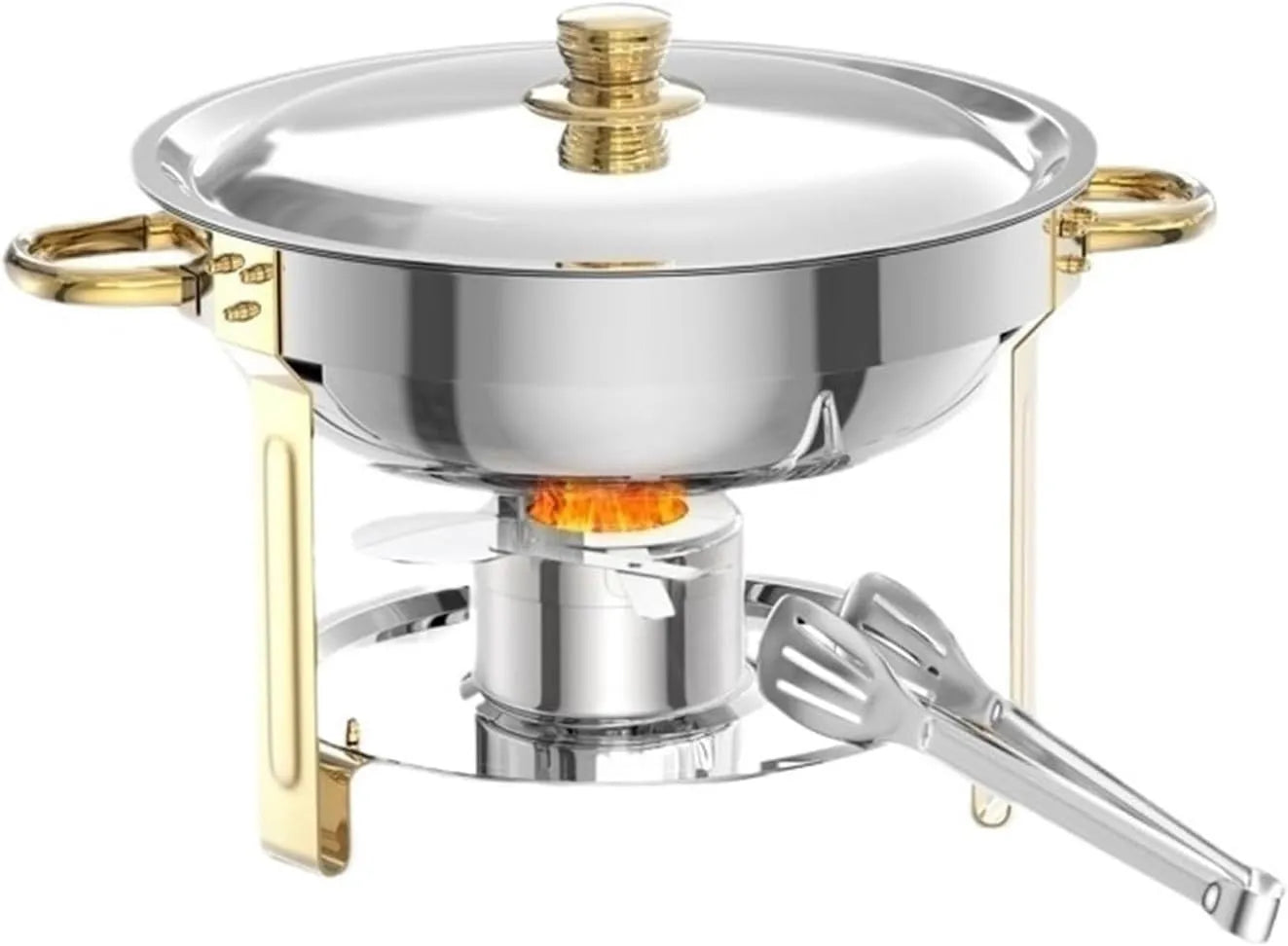 Warmhaltetabletts Aus Edelstahl. Ideal for Hochzeiten, 5-Liter-Buffet-Wärmetablett-Set Mit Deckel, Partys Und Catering-Events Gute WäRmespeicherung
