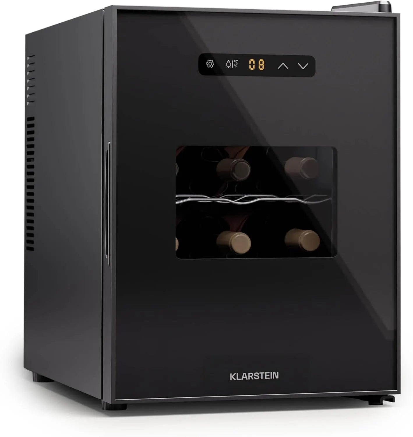 Klarstein Weinkühlschrank, 12 Flaschen, 1 Kochzonen, Glas, freistehend, Outdoor, Indoor, Getränkekühlschrank Klein, Kleiner Weinschrank, Wine Fridge