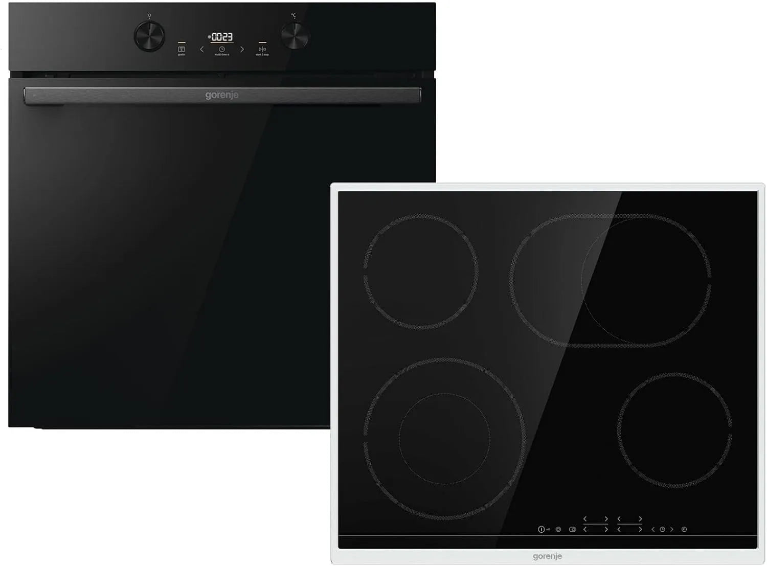 Gorenje BPS6737E04DBG ECT643Bx Glaskeramikkochfeld, autark, Dark Pepper Set PCD
