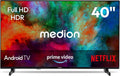 Smart TV, 40 Zoll, Fernseher, HDR, Bluetooth, Android OS, Full HD, PVR-Aufnahme, MD 840100, MEDION 100, 3 cm, Prime Video