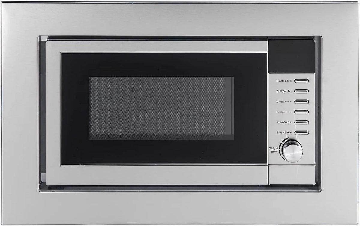 Amica Mikrowelle, 20 L, 800 W, Grill, Edelstahl, Mikrowellenofen, Eingebaut, Knöpfe