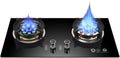 Gaskochfeld, Gaskocher, 2 Brenner, LPG/NG, Size: LPG, Gasherd, Kochfeld, Gehärtetes Glas, Dual-Fuel, Leicht Zu Reinigen, For Wohnmobile, Küchenherd