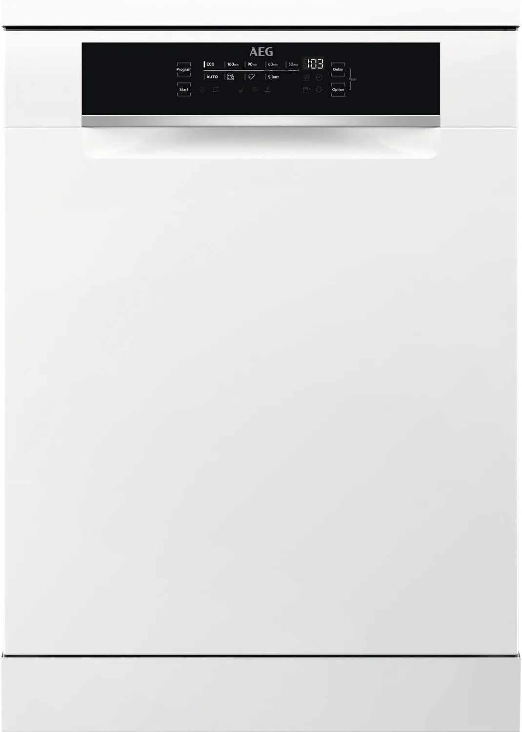 AEG Serie 7000 FFB75707PW Geschirrspüler, 60 cm, 42 dB, Spülmaschine, freistehend, leise, personalisierte Zeit-Steuerung mit LED-Display, estra leise