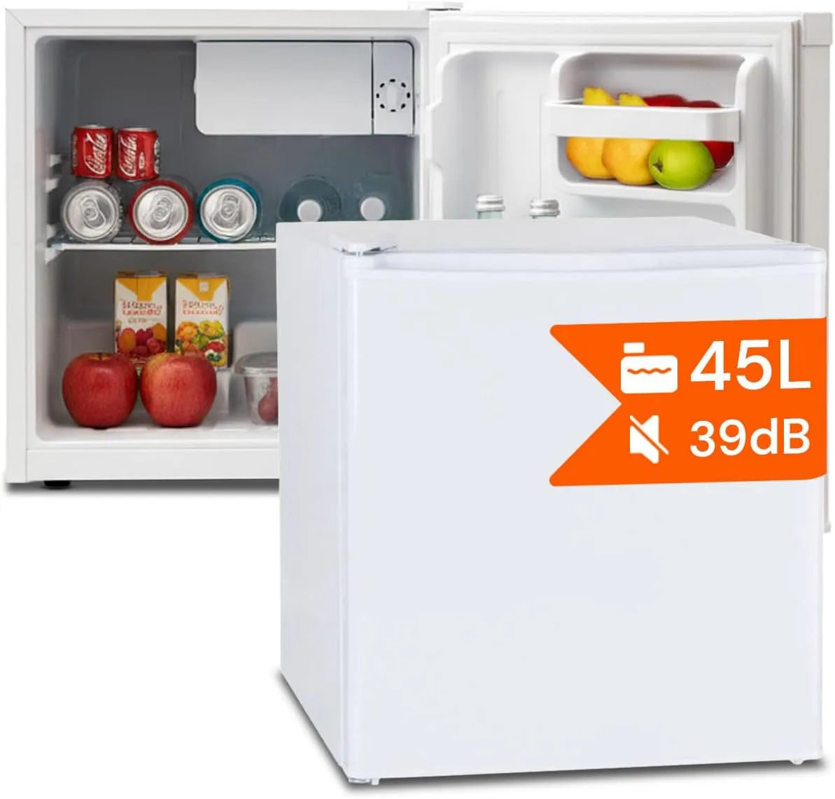Kühlschrank, 45 L, leise, Schlafzimmer oder kleine Räume, Avilia - Mini-Kühlschrank 45 l mit Kühlfach und umkehrbarer Tür