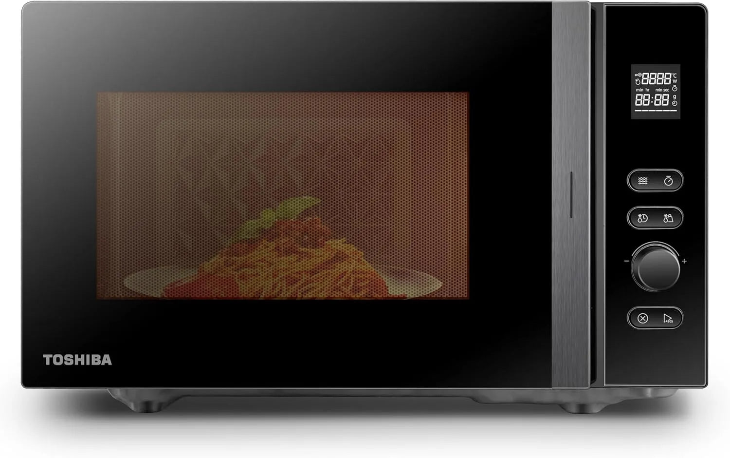 Toshiba MV-AM20T Mikrowelle, 24, 5 cm, 20 L, 800 W, Auftaufunktion, Mikrowellenofen, Schwarz, Solo-Mikrowelle, 5 Leistungsstufen, Glasdrehteller
