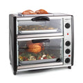 Backofen, 42 L, 2400 W, 60 bis 240 °C, Grill, 2 Temperaturzonen, Edelstahl, Silber, einstellbare Temperatur: 60-240°C, Grillplatte, oneConcept