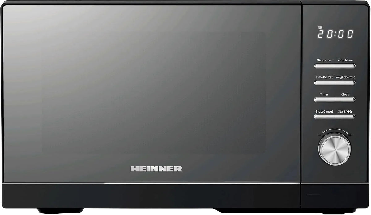 Mikrowelle HMW-MD25DMRBK, 28, 5 cm, 25 L, 800 W, Timer, Auftaufunktion, Mikrowellenofen, Schwarz, 3 Jahre Garantie, Mirror Black