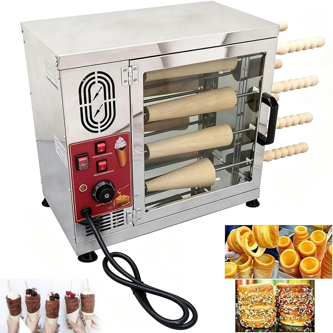 Backofen, Transportrollen, einstellbare Temperatur, Baumstriezel-Herstellungsmaschine, Eiswaffel-Rollenmaschine, Hersteller für Brötchen