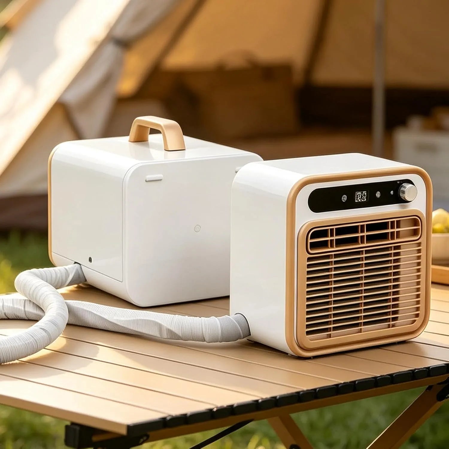 Klimaanlage 1.5m-WirelessVersion, tragbar, leise, Camping, 5000 BTU Zweischlauch-Klimaanlage