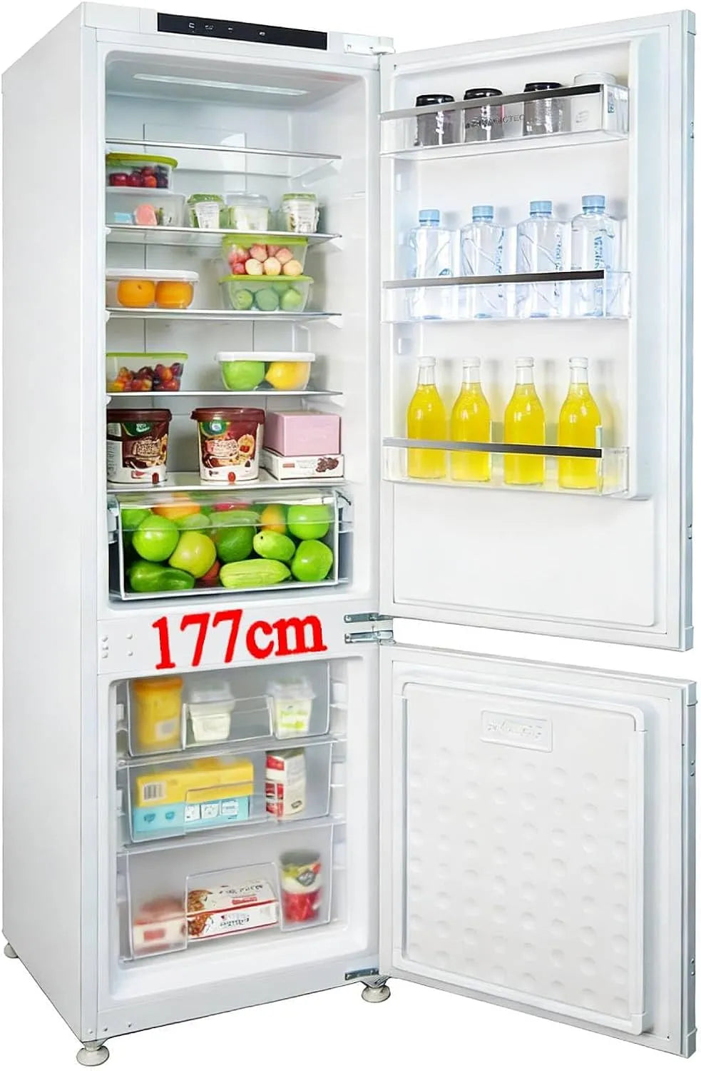 Kühl-Gefrierkombination, 177 cm, No Frost, Einbau, Kühlschrank mit Gefrierfach, 【Total NoFrost PLUS】