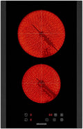 Glaskeramikkochfeld 2-fach, 30 cm, 2 Kochzonen, Einbau, Touch-Bedienung, Timer, autark