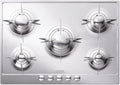 Smeg P705ES Gaskochfeld, Edelstahl, Gaskocher, SMEG Gaskochfeld PIANO - P705ES