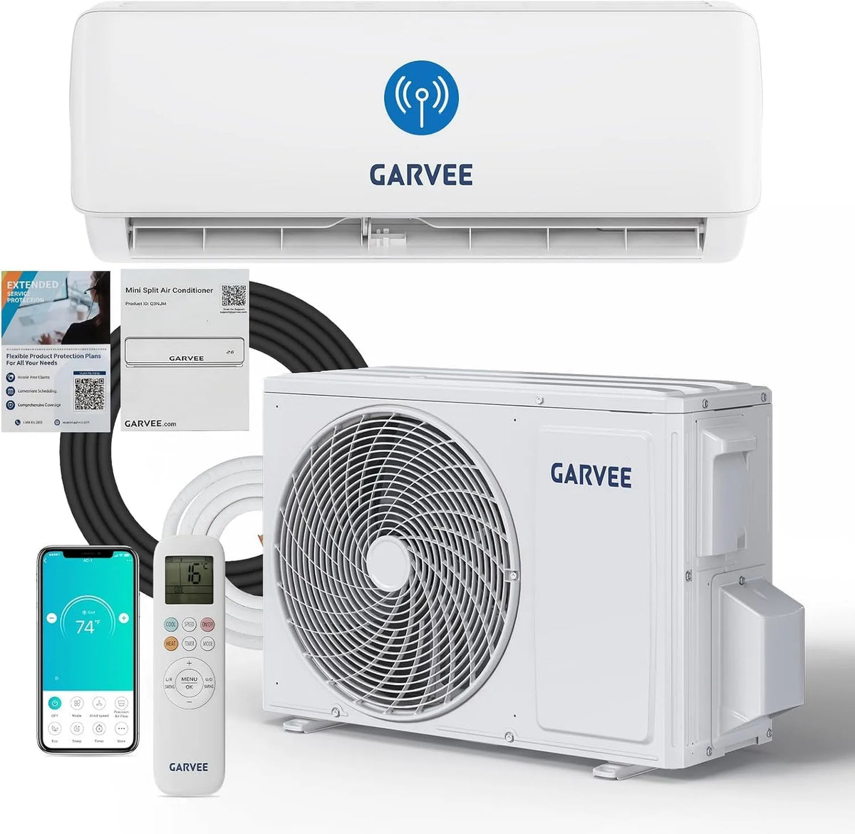 Klimaanlage R32, WLAN, App, Inverter, leise, 18000 BTU, Farbe: With WiFi, R32 Kältemittel, Energieeffiziente Split-Klimaanlage, Heiz- & Kühlfunktion