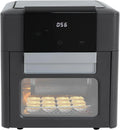 Backofen, 12 L, 1600 W, 80 bis 200 °C, Touch-Bedienung, kompakt, Restaurant, Camping, 12L Heissluft Ofen mit LED-Touchscreen, 12 Intelligente