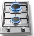 Gaskochfeld, 30cm, 4200 W, Einbau, Edelstahl, Gaskocher, 4200W, Erdgas und Propangas