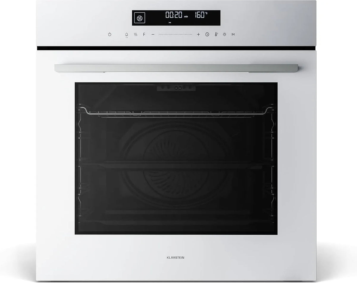 Klarstein Backofen, 60 cm, 74 L, Einbau, Touch-Bedienung, Timer, Weiß, 13 Funktionen, Energieeffizienz A+, Leicht zu Reinigen