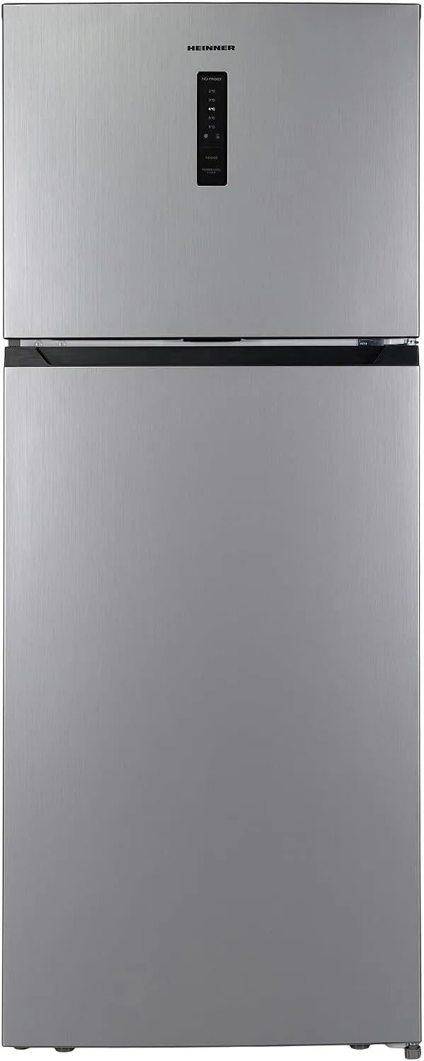 Kühl-Gefrierkombination HF-HM415NFSE, 415 L, Energieklasse E, No Frost, Kühlschrank mit Gefrierfach, Silber, LED-Innenbeleuchtung, 5 Jahre Garantie