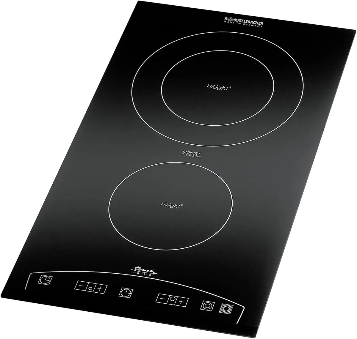 Rommelsbacher SCHOTT CERAN Kochfläche, Domino Einbaukochfeld EBC, Touch Control, energiesparend 3477/TC, Einbaumaße 27, 9 cm, 9 Leistungsstufen