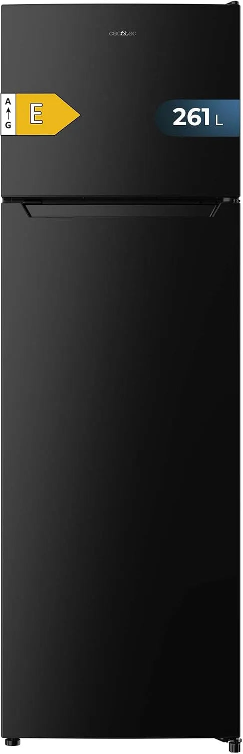 Cecotec Bolero CoolMarket 2D Kühlschrank, 261 L, 169x54cm, Energieklasse E, Gefrierfach, Auftaufunktion, Schnellgefrieren, Schwarz, 261L Kapazität