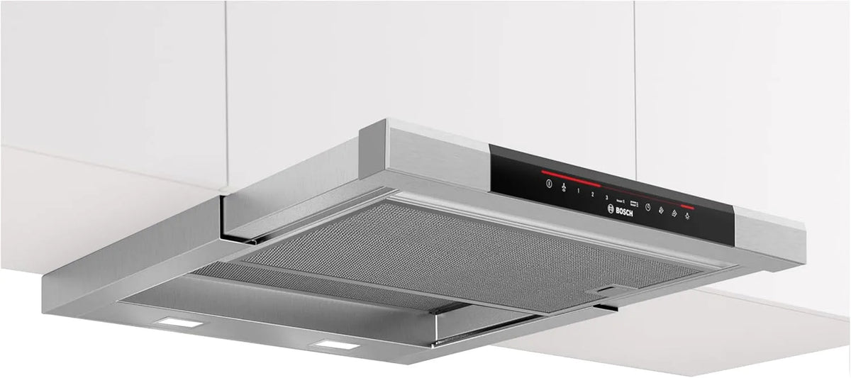 Bosch 60 cm breit, DFS067K51 Serie 8 Flachschirmhaube, Um- & Abluft, Made in Germany Serie 8 DFS067K51, LED-Beleuchtung gleichmäßige Ausleuchtung