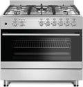Gasherd mit Elektrobackofen, 90cm, Gasline GAG90GOINx, Grill, Edelstahl, 5 Flammig, elektrische Zündung und Vollzündsicherung Propan, Erdgas