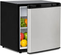 Kühlschrank, 45 L, Mini, Gefrierfach, Edelstahl, Mini Kühlschrank 45L Edelstahlfront mit Gefrierfach & Gemüsefach