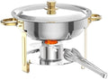 Produkt 6 pezzi, Buffet-Set for Speisenwärmer. Set Aus Speisenwärmern Und Runden 5-Liter-Speisenwärmern Edelstahl Mit Deckel Deckelhaltern for Das