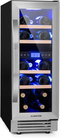 Klarstein Weinkühlschrank, 53 L, 17 Flaschen, Glas, schmal, Einbau, Outdoor, Indoor, 53L Getränkekühlschrank