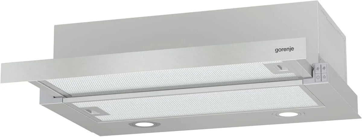 Gorenje TH62E4x Dunstabzugshaube, 450 m3/h, Küchenhaube, Abluft- und Umluftbetrieb, LED-Beleuchtung, Edelstahl, Polyurethanfilter