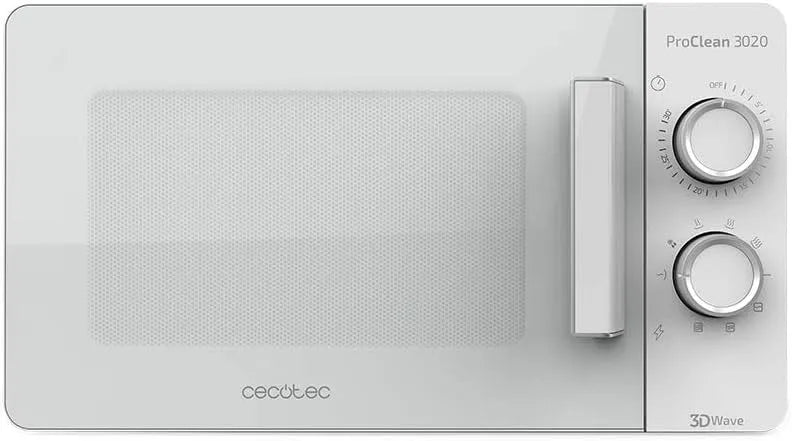 Cecotec Mikrowelle, 20 L, Grill, Mikrowellenofen, 20L - Kapazität, Cecotec Mikrowelle mit Grill ProClean 3020