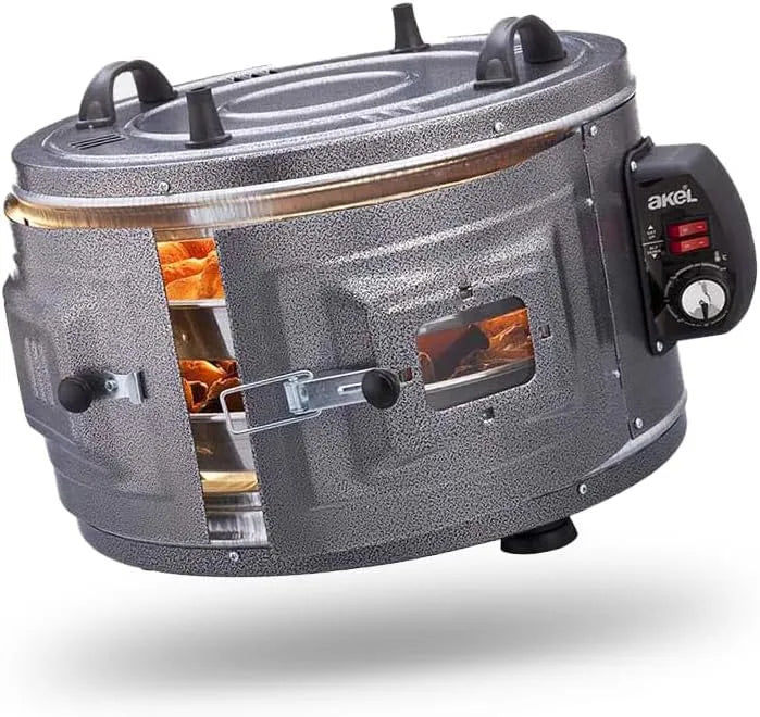 Elektrischer Pizzaofen, AKEL AF210, tragbar, zweistufig, AKEL Elektro-Rundbackofen AF210 xL Mini-Backofen Pizzaofen tragbar