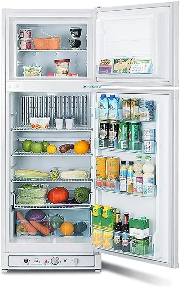 Kühl-Gefrierkombination Gas, 230V 203L+62L, 203 L, 230 V, Camping, Kühlschrank mit Gefrierfach, Weiß, 265L, für Gîte, Garage
