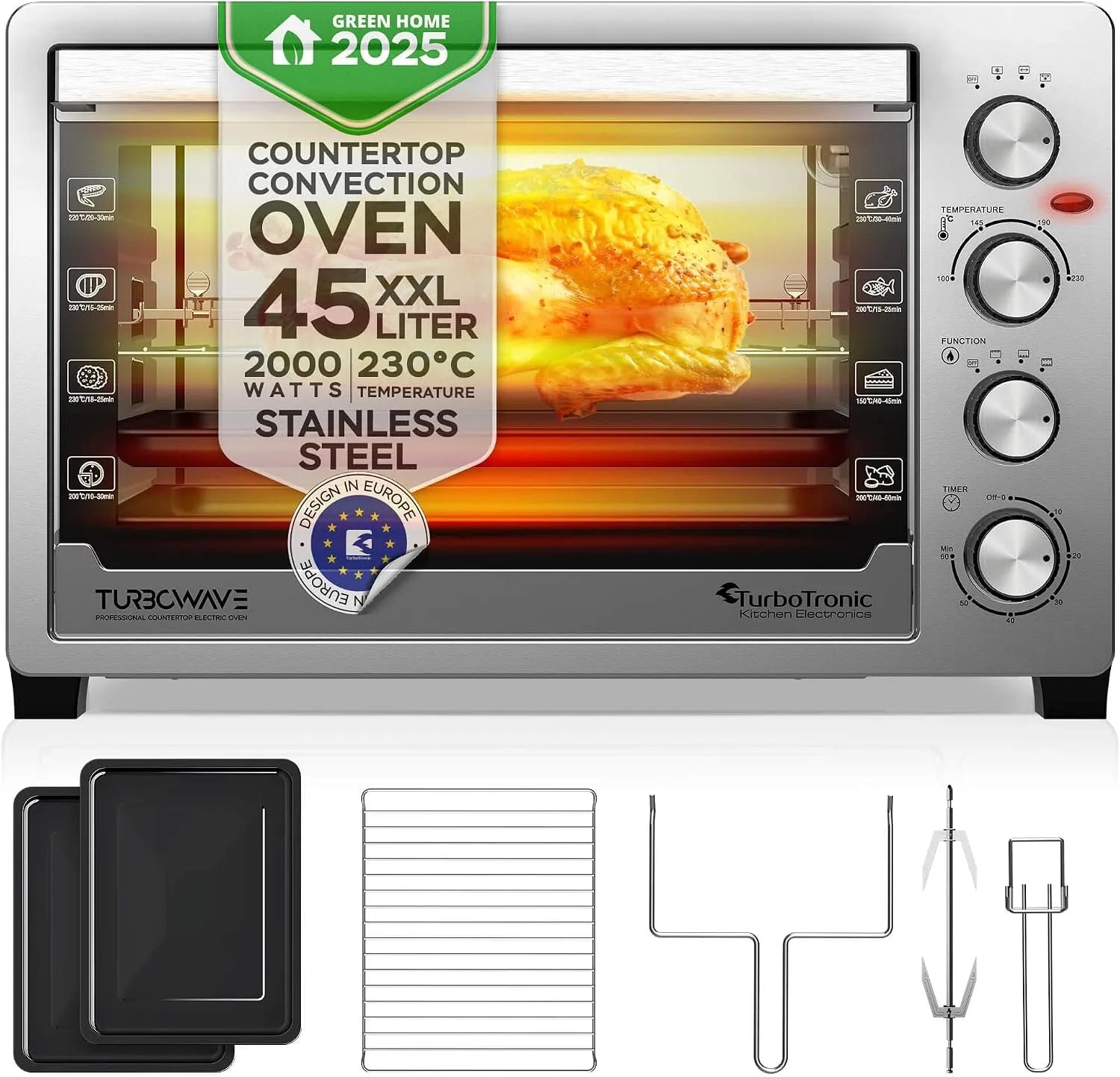 Backofen, TurboTronic, Grill, Grill & Drehspieß, TurboTronic Elektrobacköfen mit Umluft