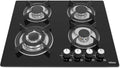 Gaskochfeld, 60cm, 7800 W, Einbau, Gaskocher, Schwarz, Up to 7800W, Erdgas, Propangas